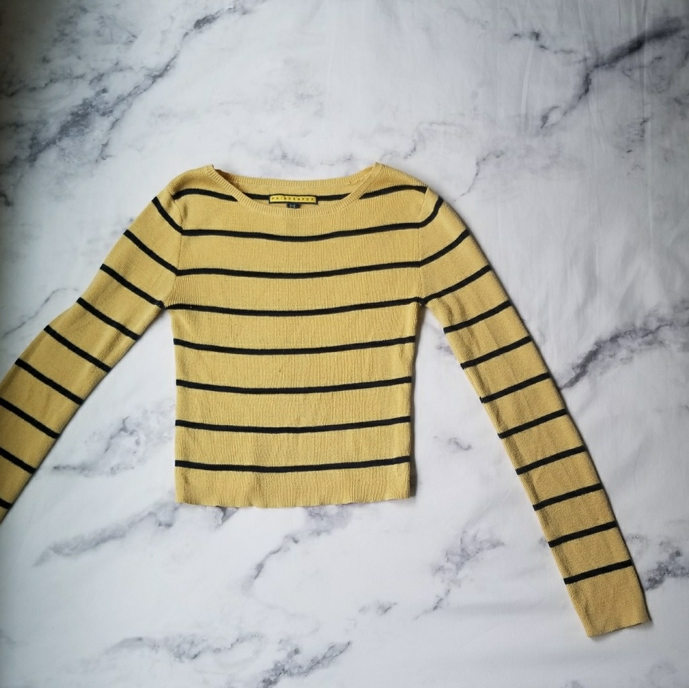 SOLD Prince & fox yellow crop sweater